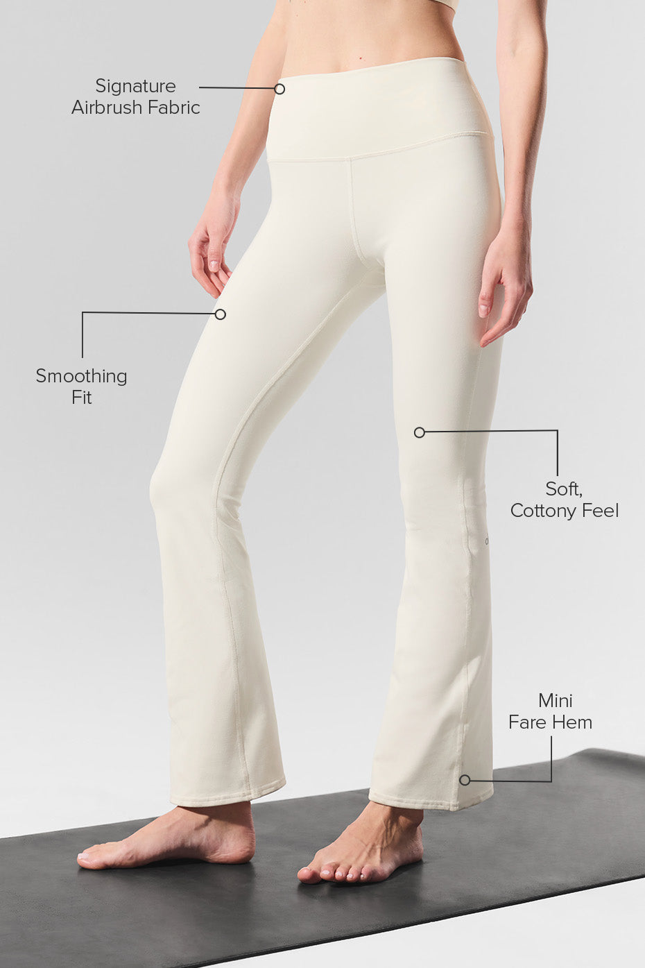 Airbrush High-Waist 7/8 Bootcut Legging - Ivory — photo 2