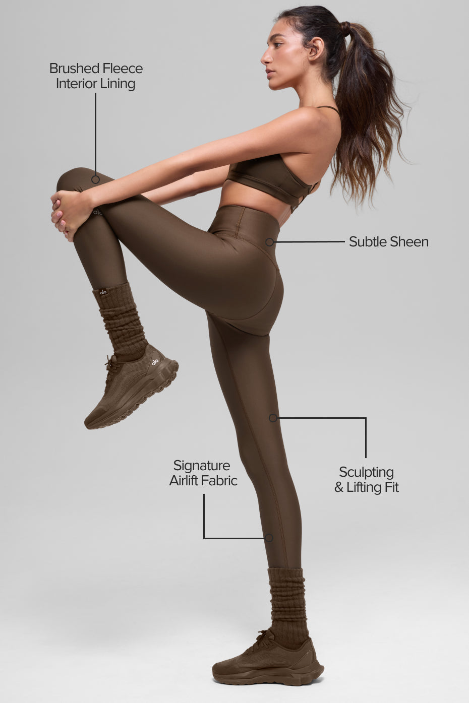 Airlift Winter Warm High-Waist Legging - Espresso — photo 2