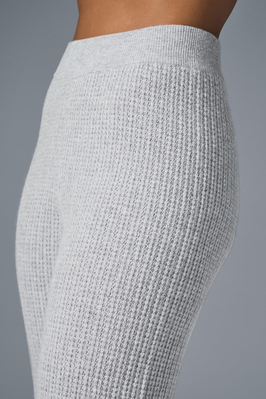 Cashmere High-Waist Plush Waffle Pant - Athletic Heather Grey — photo 4