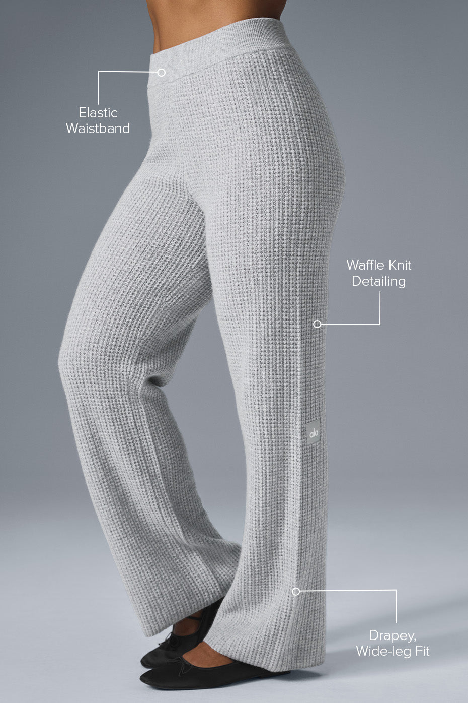 Cashmere High-Waist Plush Waffle Pant - Athletic Heather Grey — photo 2