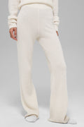 Cashmere High-Waist Plush Waffle Pant - Ivory — photo 1