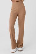 Cashmere High-Waist Plush Waffle Pant - Toasted Almond — photo 1
