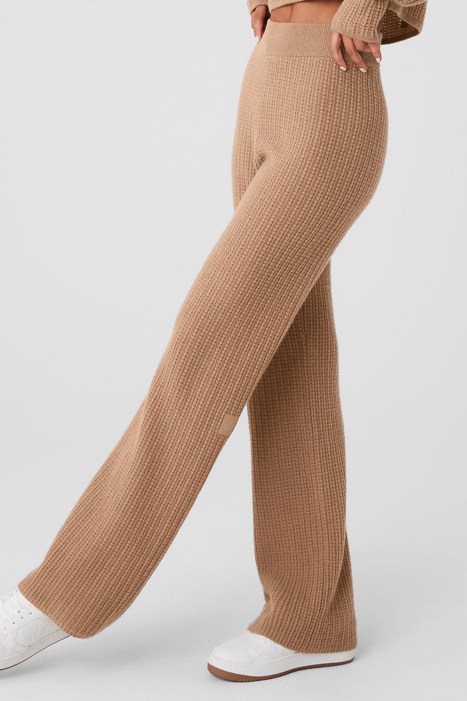 Cashmere High-Waist Plush Waffle Pant - Toasted Almond — photo 4