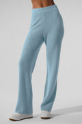 Cashmere High-Waist Plush Waffle Pant - Celestial Blue Heather — photo 1
