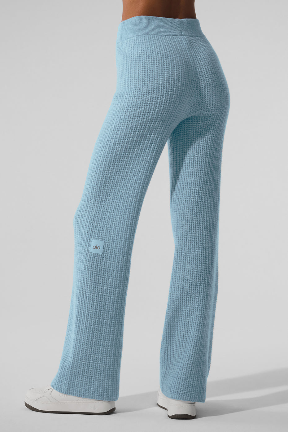 Cashmere High-Waist Plush Waffle Pant - Celestial Blue Heather — photo 3