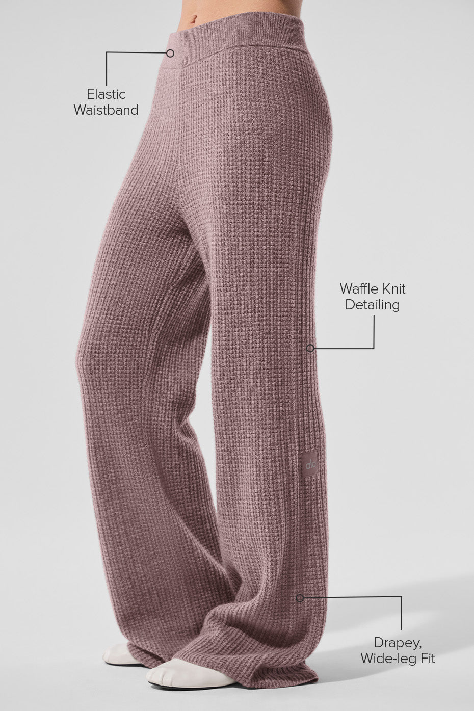 Cashmere High-Waist Plush Waffle Pant - Mushroom Heather — photo 2