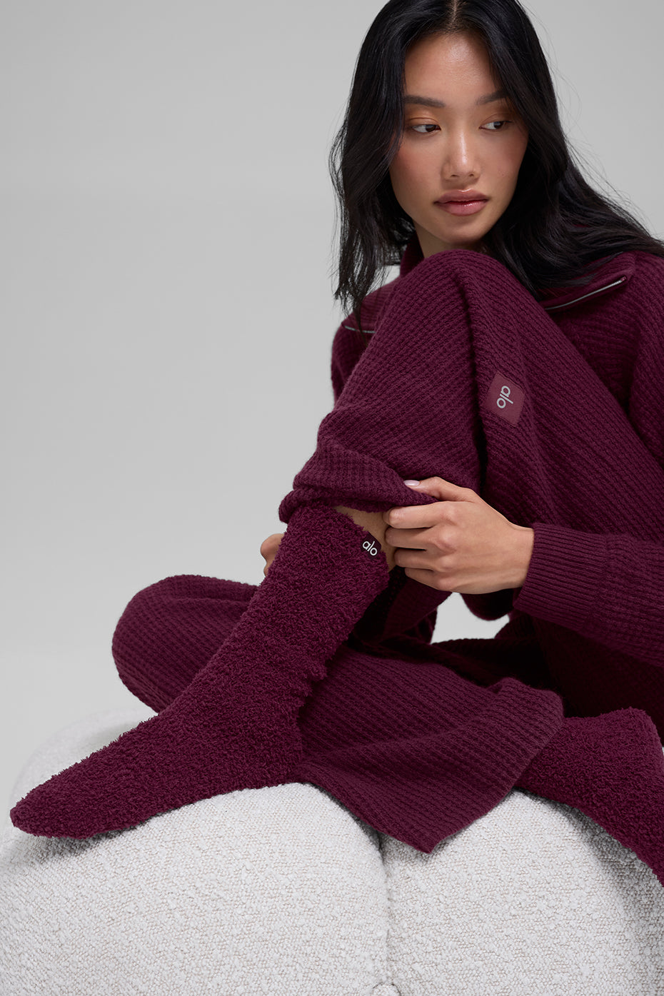 Women's Plush Lush Sock - Burgundy — photo 2