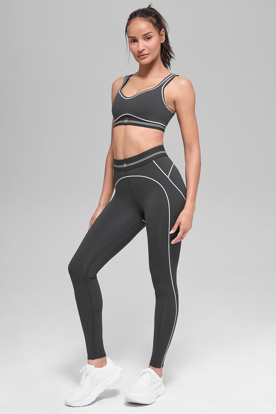 Airbrush High-Waist Heart Throb Legging - Anthracite/White — photo 6