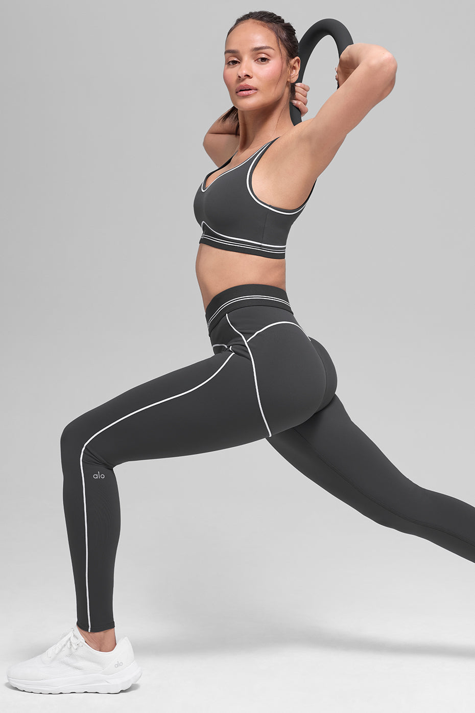 Airbrush High-Waist Heart Throb Legging - Anthracite/White — photo 5