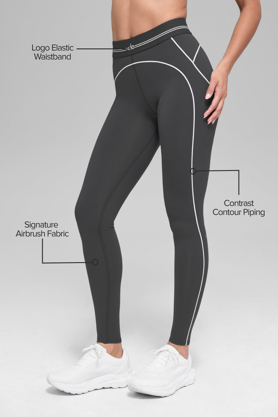 Airbrush High-Waist Heart Throb Legging - Anthracite/White — photo 2