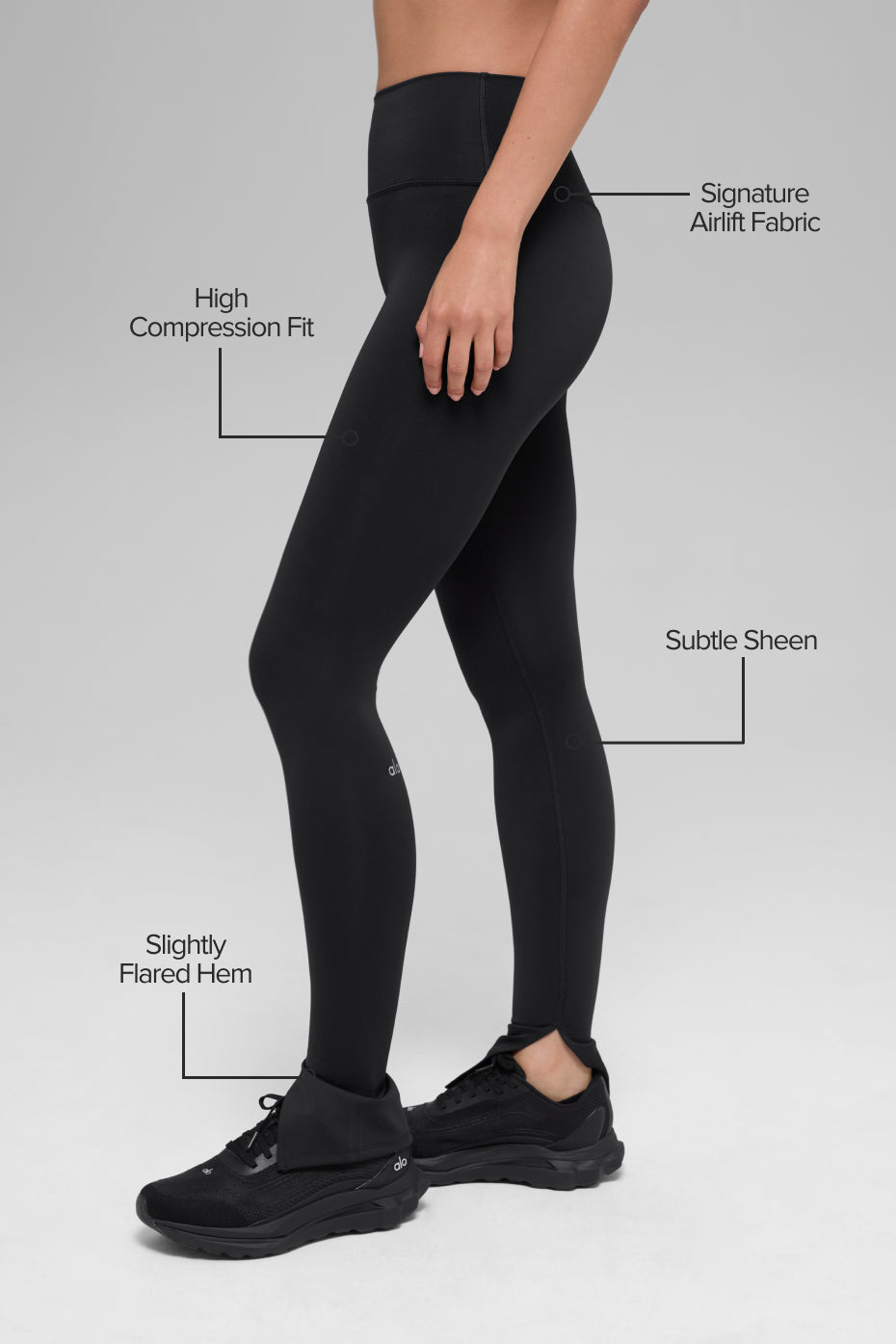 Airlift High-Waist Elongated Legging - Black — photo 2