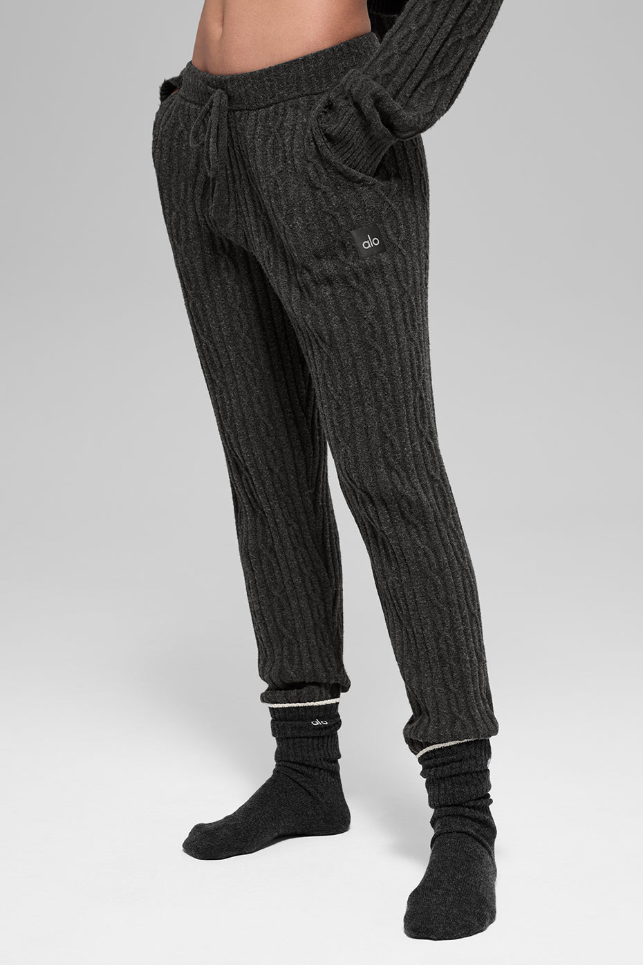 Cable Knit Winter Bliss Pant - Dark Heather Grey — photo 3