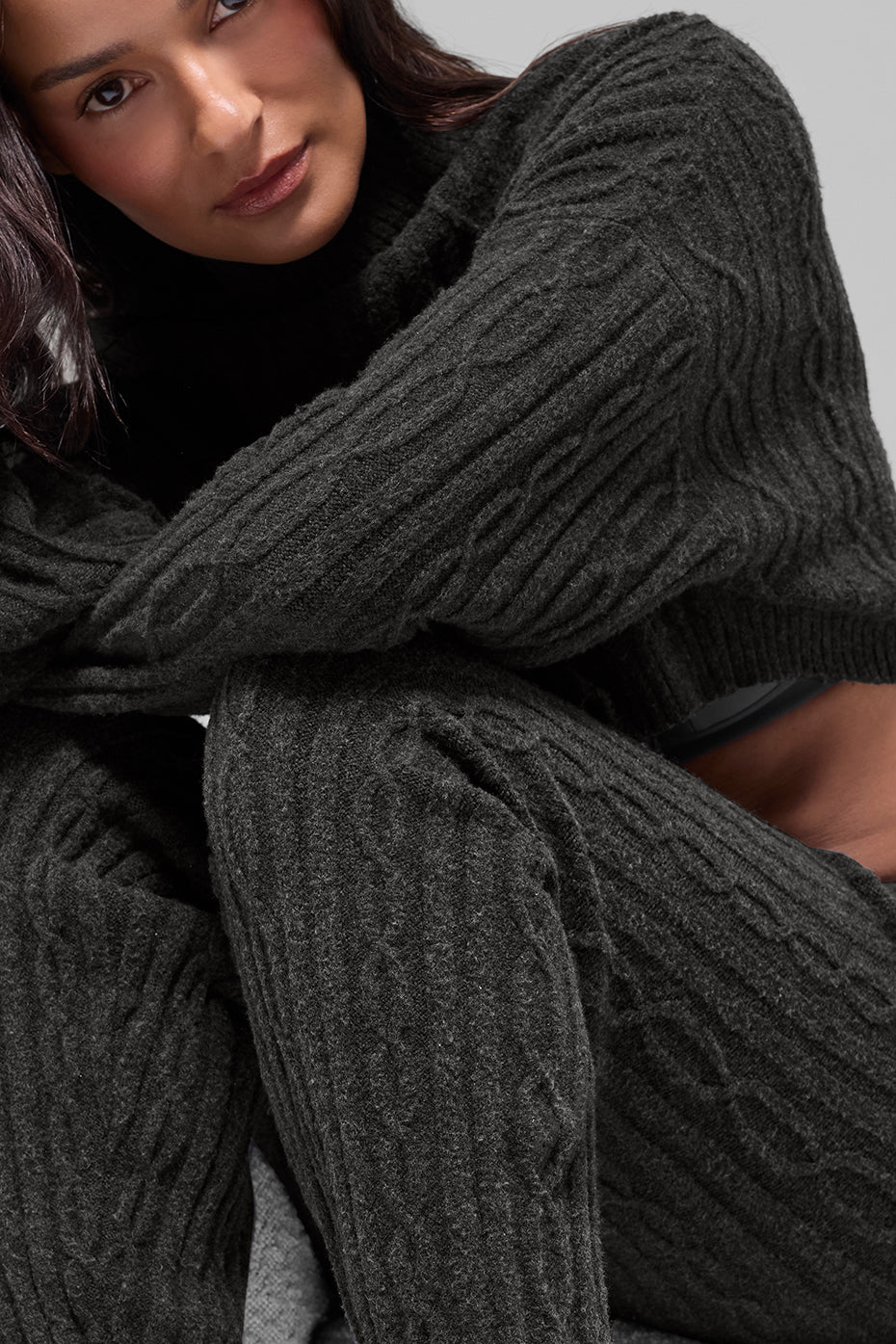 Cable Knit Winter Bliss Pant - Dark Heather Grey — photo 5