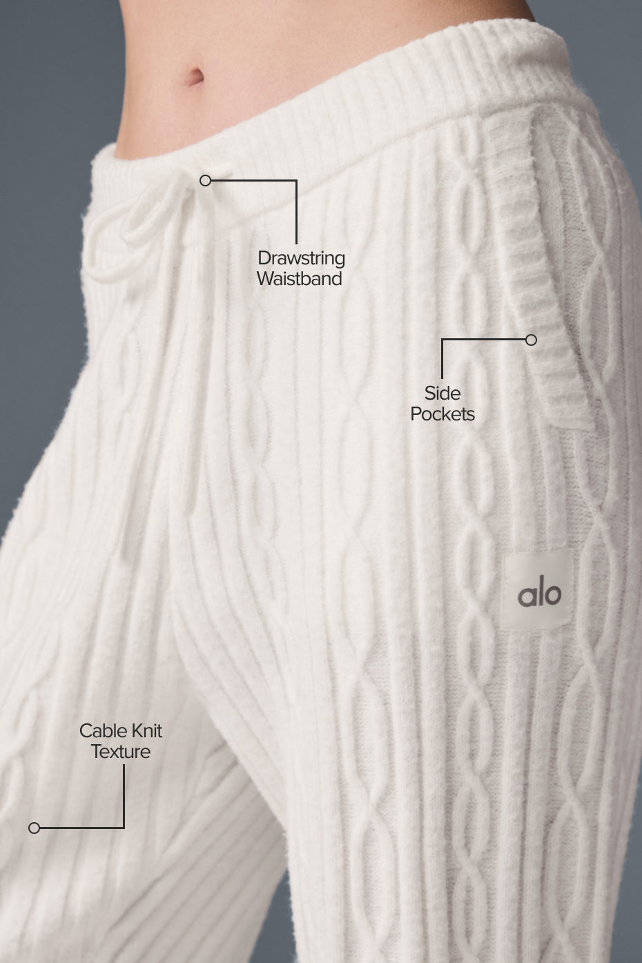 Cable Knit Winter Bliss Pant - Ivory — photo 2