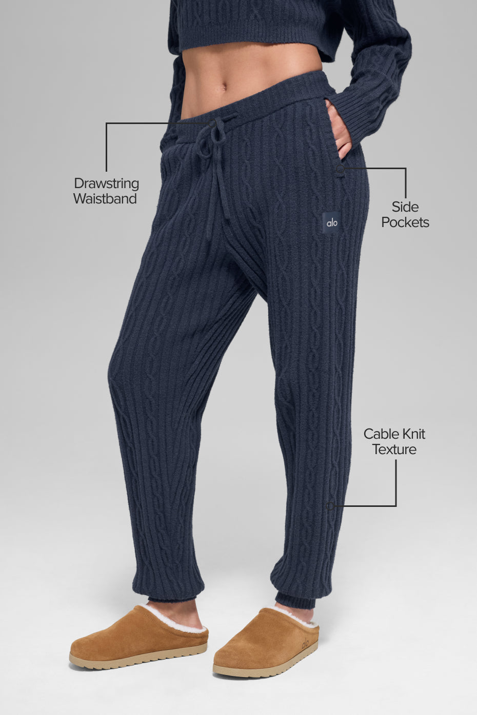 Cable Knit Winter Bliss Pant - Navy — photo 2
