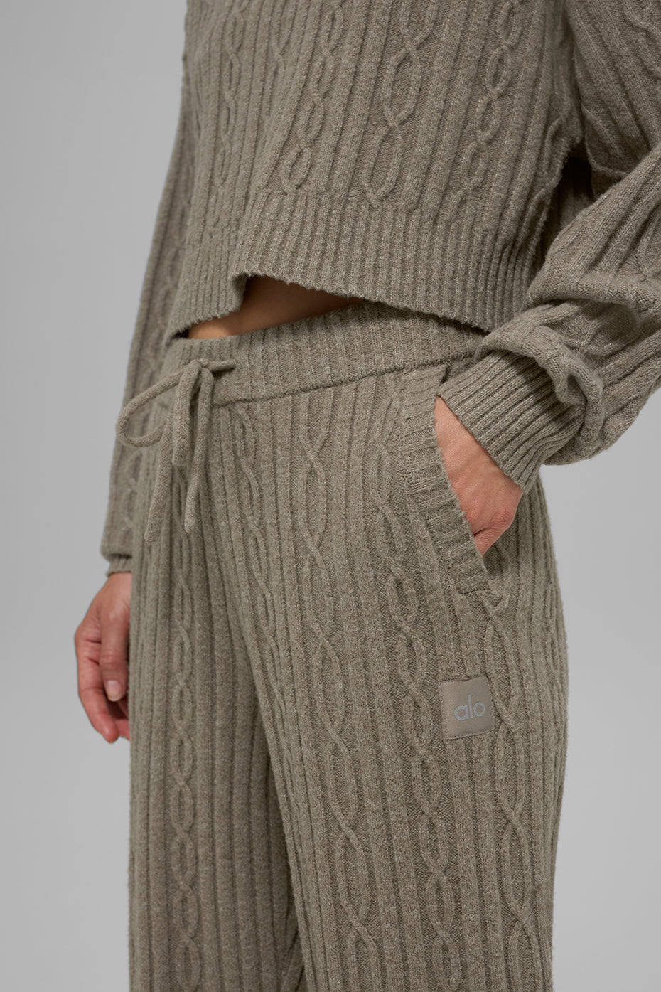 Cable Knit Winter Bliss Pant - Light Cocoa — photo 2