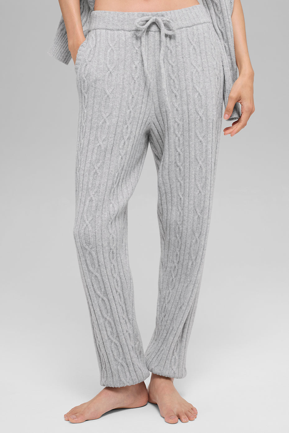 Cable Knit Winter Bliss Pant - Athletic Heather Grey — photo 3