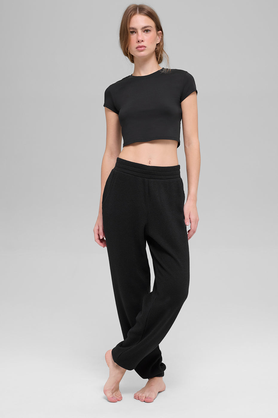 Waffle Weekend Escape Jogger - Black — photo 4