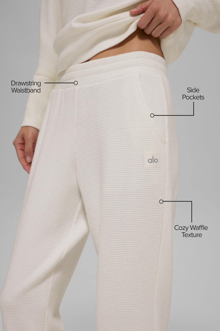 Waffle Weekend Escape Jogger - Ivory — photo 2