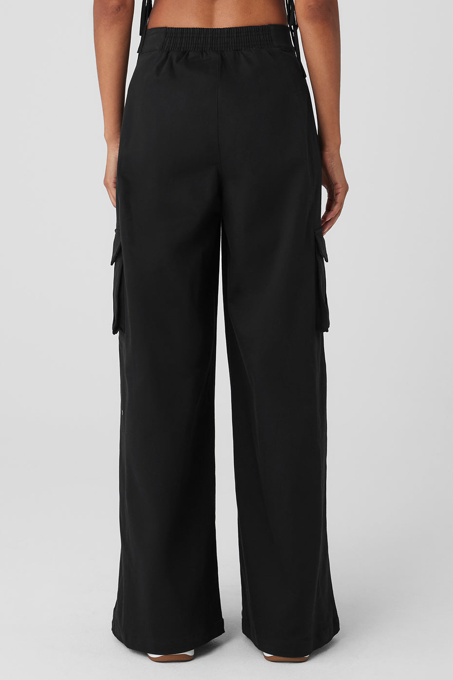 Show Off Cargo Wide Leg Trouser (Long) - Black — photo 3