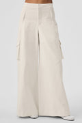 Show Off Cargo Wide Leg Trouser (Long) - Ivory — photo 1
