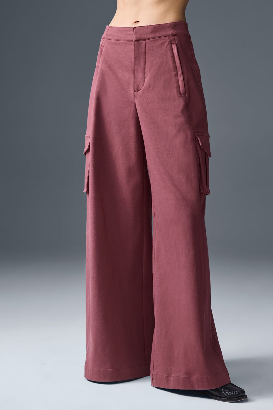 Show Off Cargo Wide Leg Trouser (Long) - Burgundy Truffle — photo 1