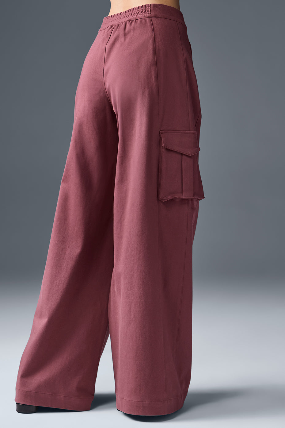 Show Off Cargo Wide Leg Trouser (Long) - Burgundy Truffle — photo 2