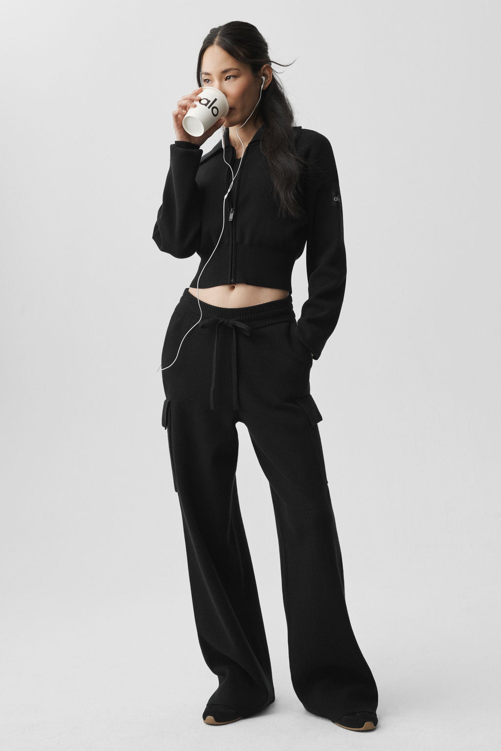 Scholar Knit High-Waist Cargo Pant - Black — photo 5