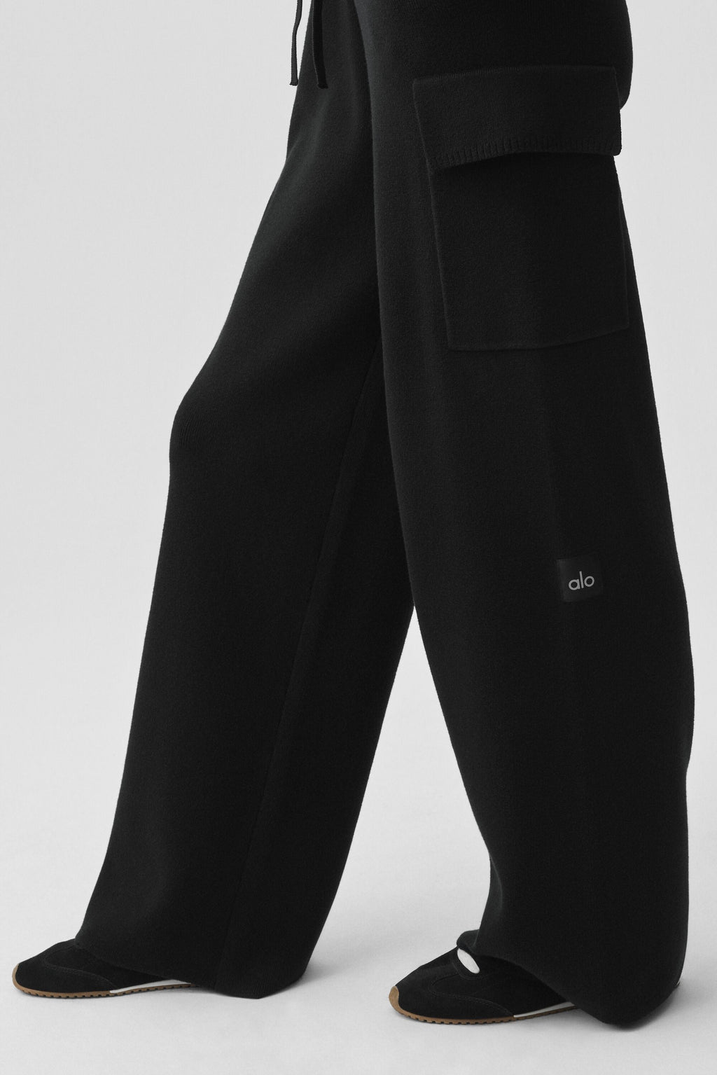 Scholar Knit High-Waist Cargo Pant - Black — photo 4