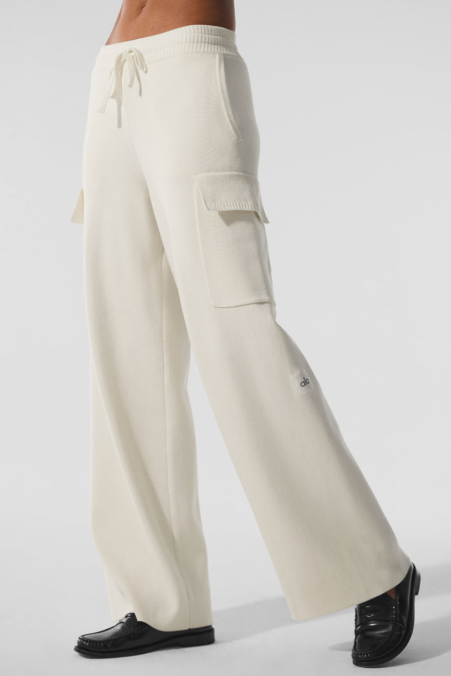 Scholar Knit High-Waist Cargo Pant - Ivory — photo 4