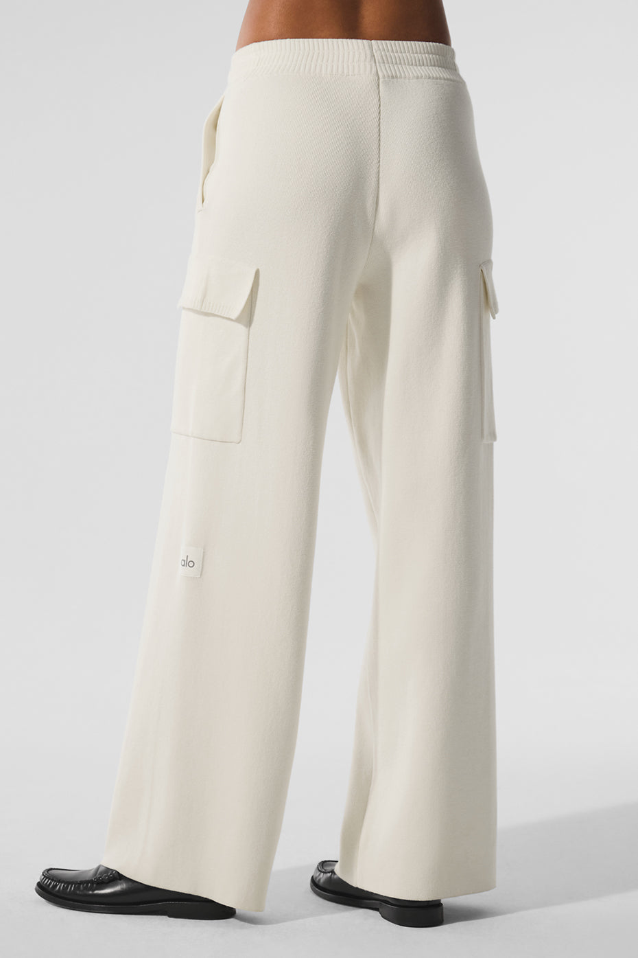 Scholar Knit High-Waist Cargo Pant - Ivory — photo 3