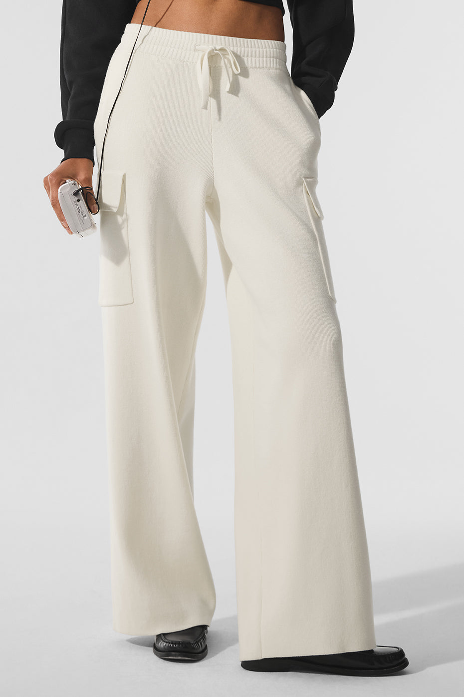 Scholar Knit High-Waist Cargo Pant - Ivory — photo 1
