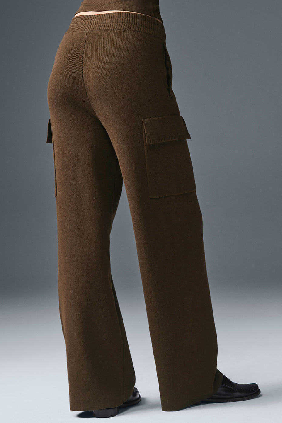 Scholar Knit High-Waist Cargo Pant - Espresso — photo 3