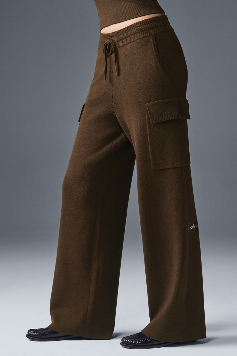 Scholar Knit High-Waist Cargo Pant - Espresso — photo 4