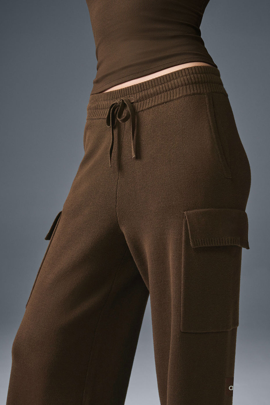 Scholar Knit High-Waist Cargo Pant - Espresso — photo 2