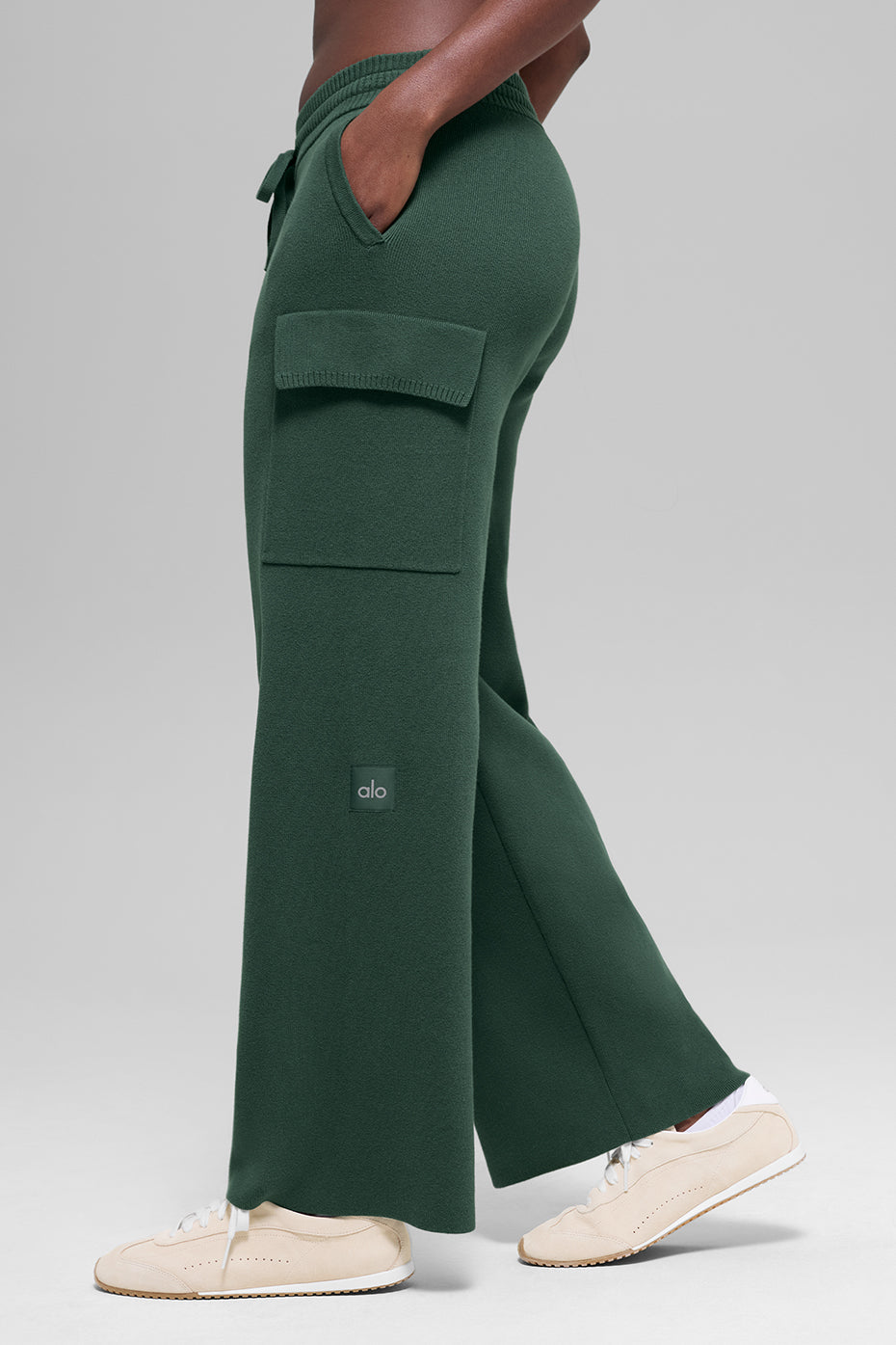 Scholar Knit High-Waist Cargo Pant - Clover Green — photo 3