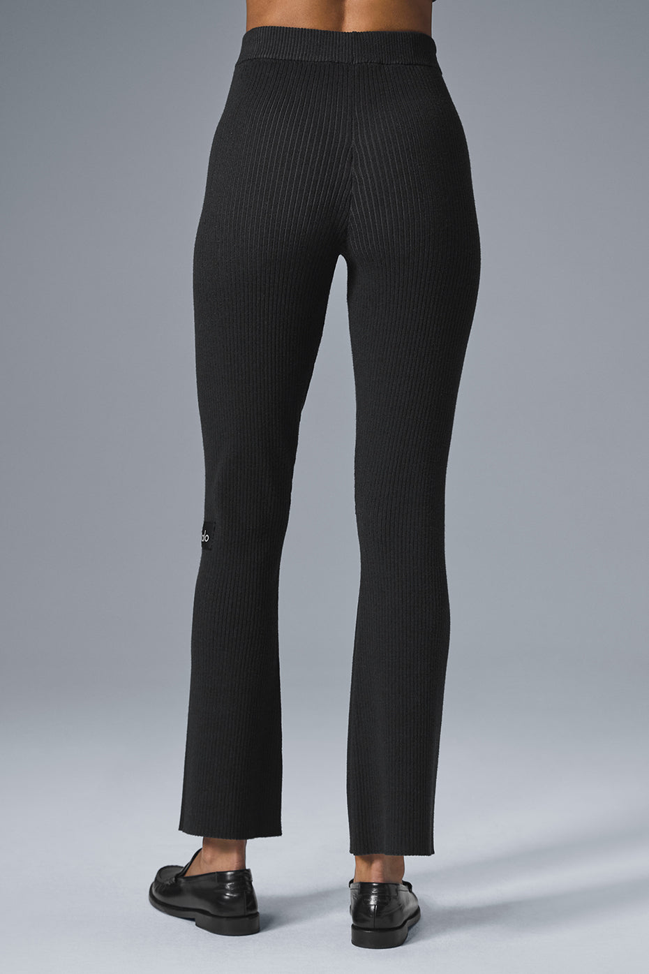 Denim Knit High-Waist Flare Pant - Black/Anthracite — photo 3