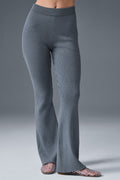 Denim Knit High-Waist Flare Pant - Steel Grey/Anthracite — photo 1