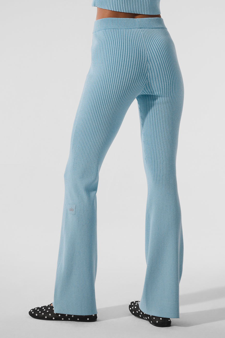 Denim Knit High-Waist Flare Pant - Celestial Blue/Dark Celestial Blue — photo 2