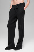 Snuggle Up Sweater High-Waist Wide Leg Pant - Black — photo 1