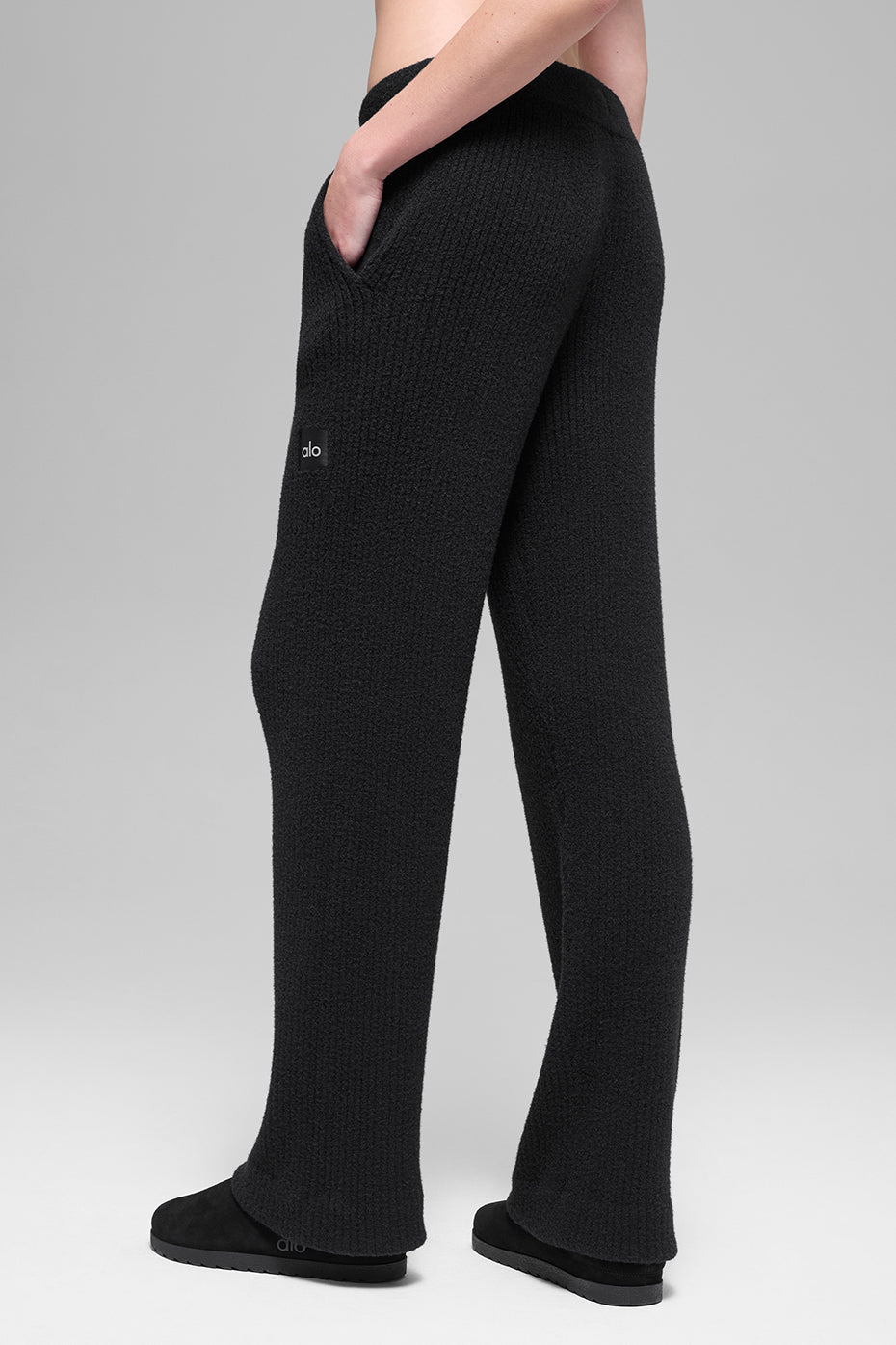 Snuggle Up Sweater High-Waist Wide Leg Pant - Black — photo 3