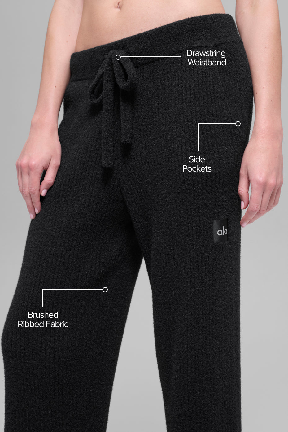 Snuggle Up Sweater High-Waist Wide Leg Pant - Black — photo 2