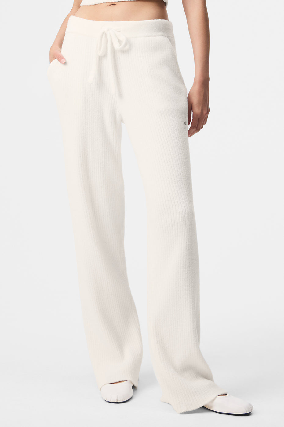 Snuggle Up Sweater High-Waist Wide Leg Pant - Ivory — photo 1