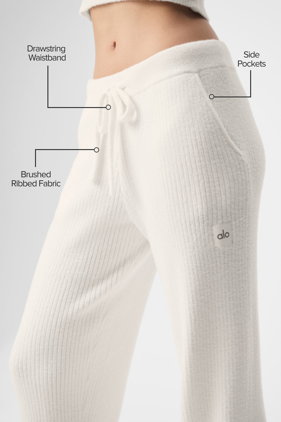 Snuggle Up Sweater High-Waist Wide Leg Pant - Ivory — photo 2