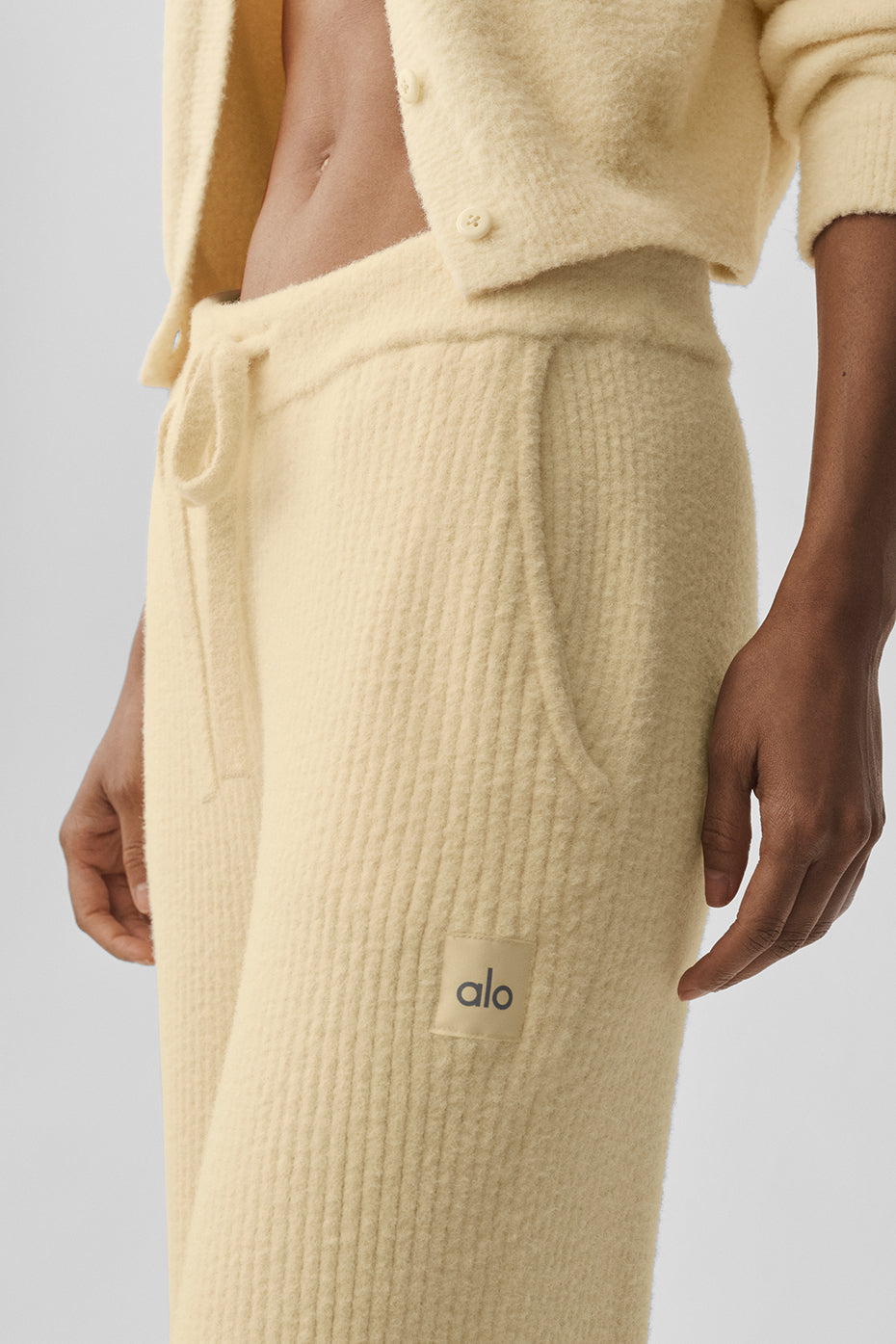 Snuggle Up Sweater High-Waist Wide Leg Pant - Candlelight Yellow — photo 3