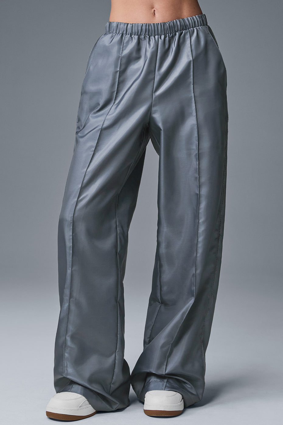Afterglow Wide Leg Track Pant - Steel Grey — photo 1