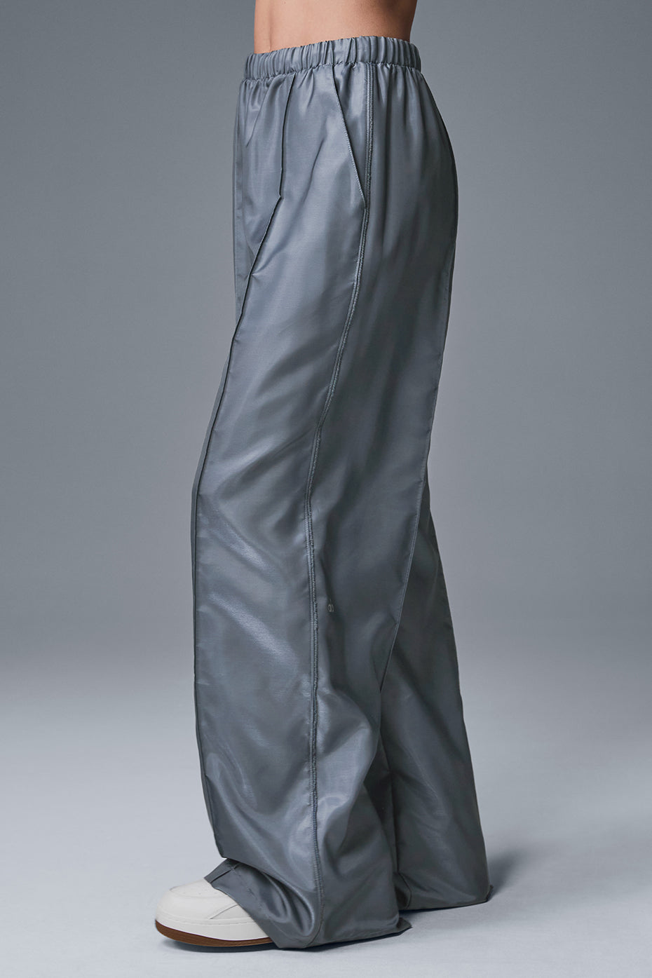 Afterglow Wide Leg Track Pant - Steel Grey — photo 3