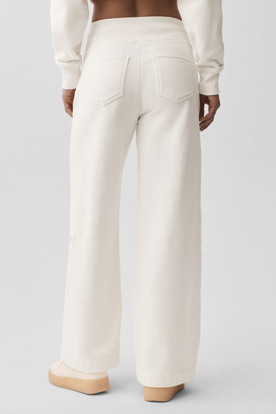 Serenity Wide Leg Sweatpant - Ivory — photo 4