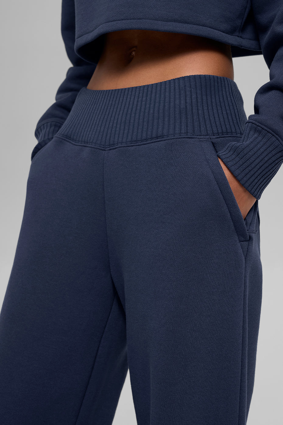 Serenity Wide Leg Sweatpant - Navy — photo 3