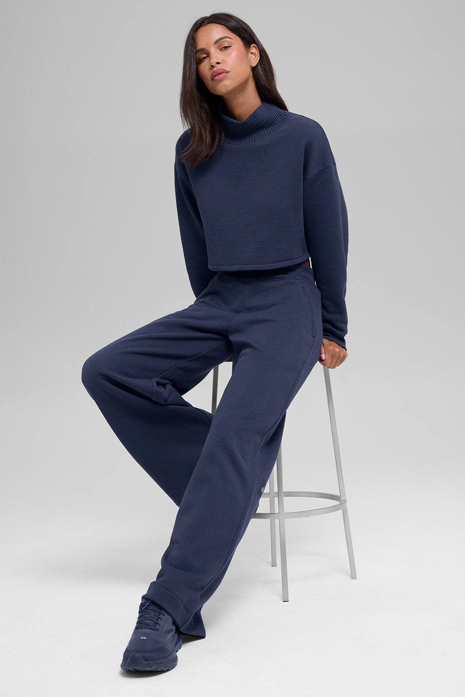 Serenity Wide Leg Sweatpant - Navy — photo 5